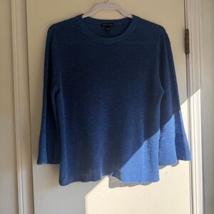 EILEEN FISHER Blue Knit Sweater Flared Sleeve Women's Size S P